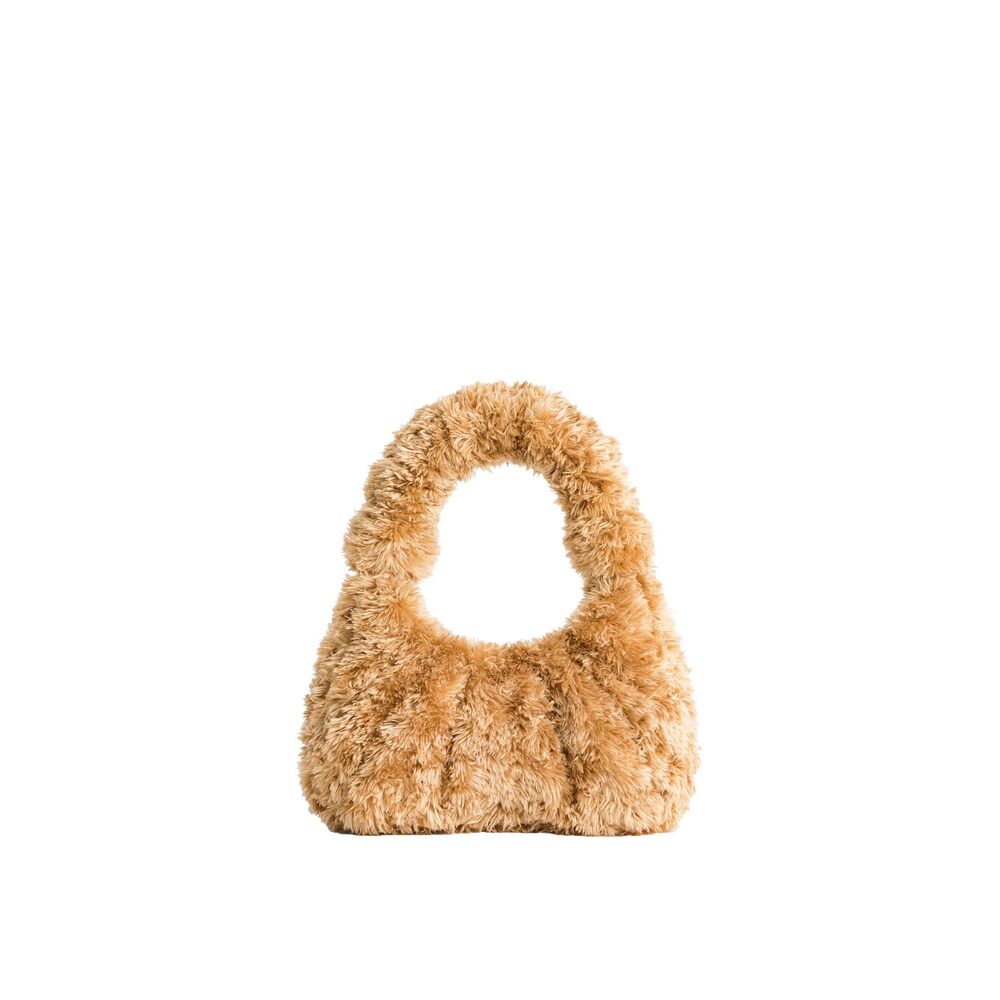3252 Gabbi Ruched Hobo Handbag - Faux Fur Medium Light Brown
